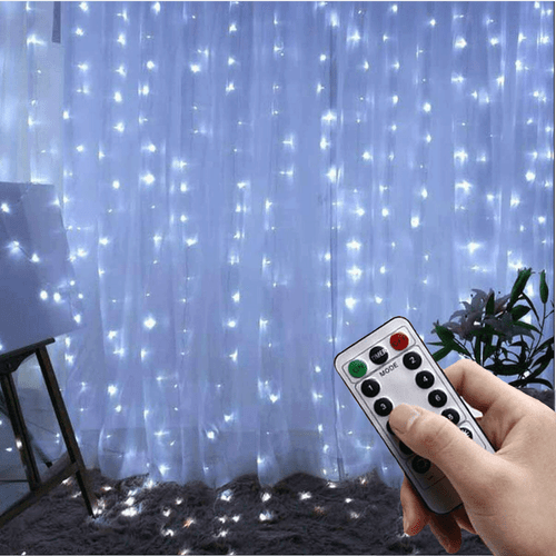 300 LED Curtain Fairy Lights String Indoor/Outdoor XMAS Wedding Party Wall Decor - Picture 19 of 24