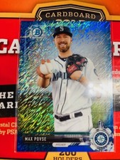 V21 2017 Bowman Chrome Prospects Refractor  Max Povse BLUE SHIMMER /150