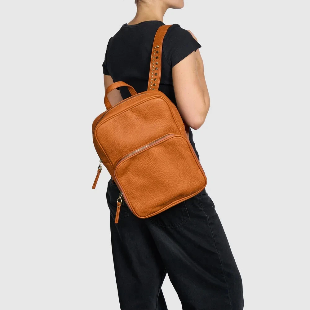 Urban Originals Ziggy Vegan Leather Backpack Tan Faux Leather Travel Urban Originals™ Ziggy Backpack | Urban Originals™ Shop main image 3