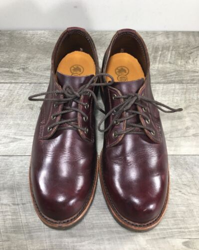 Chippewa Burgundy L.L. Bean Leather Derby Mens Oxfords Shoes Size 9 Extra Wide - Picture 3 of 10