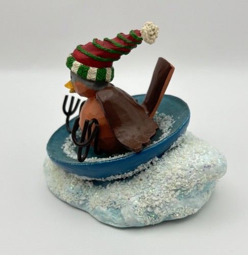 Russ Berrie Tweet Junto conmigo Figura de Navidad Pájaro de Nieve en Trineo de Hielo - Imagen 5 de 7