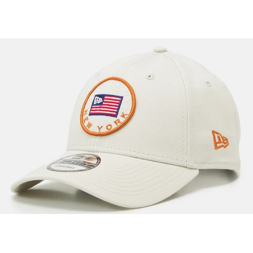 New Era USA Flag New York Trucker Curve Peak Sand Hat Cap - Afbeelding 1 van 4