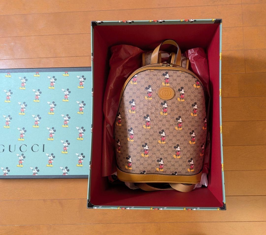 BNWOT GUCCI x Disney Mickey Mouse Small Backpack GG Supreme Canvas