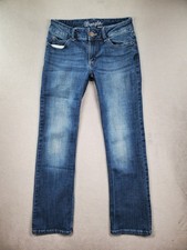 Wrangler Jeans Womens 7 Blue Bootcut Mid Rise Stretch Dark Wash Faded Denim