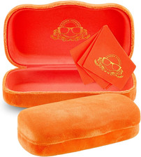 Hard Shell Glasses Case w/Cloth,Velvet Reading Glass, Eyeglass Case, Lightweight