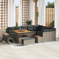 Gartensofa-Set Mit Kissen, 12 Teile, Grau