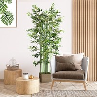 Homcom KüNstlicher Bambus 180 Cm Kunstpflanzen Im Zementtopf