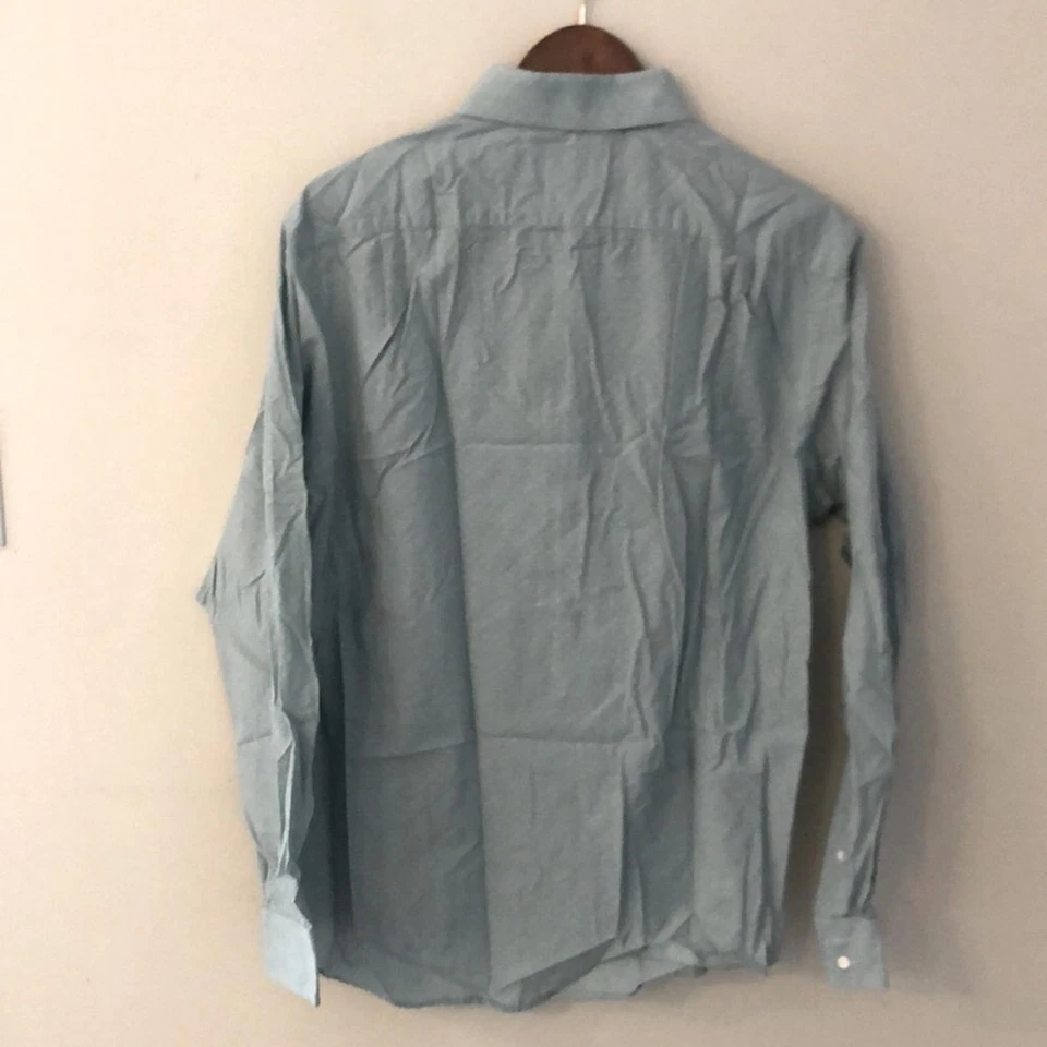 Camisa Ben Sherman verde claro azul algodón a medida con botones puntos blancos 16 1/2 Foto 3 de 4