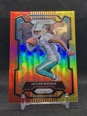 2023 Prizm Jaylen Waddle TMall Red Yellow /44 (17/44) SSP Dolphins #185