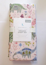 Pottery Barn Floral Dino Organic Toddler Bed Sheet Set Dinosaurs