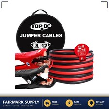 Jumper Cables 12ft Copper-clad Aluminum 8 Gauge With Insulated Clamps
