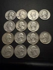 Lot of 14 Silver Washington Quarters 1940’s 1950’s 1960’s 90% Mixed Lot