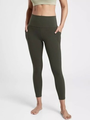 Athleta M Medium Salutation Stash Pocket II 7/8 Tight Peat NEW! 531321