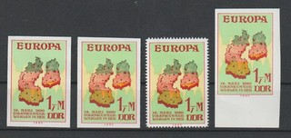 DDR Private Drucke Europamarken nicht verausgabt 1990