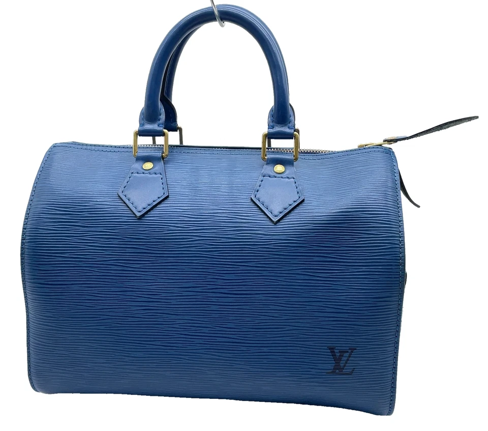 Auth Louis Vuitton Epi Blue Speedy 25 M43015 Hand Bag W/Box/Dustabg i090749 - Image 2 of 4