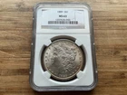 1889 Morgan Silver Dollar NGC Graded MS63 Toning ~ $1 ~ 90% Silver