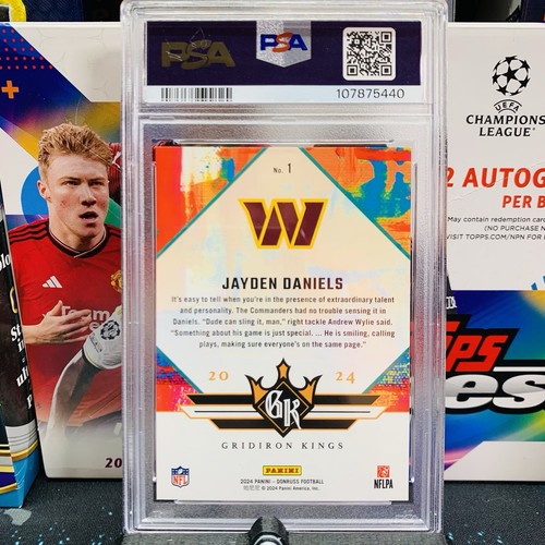 FĂștbol americano Panini Donruss 2024 Jayden Daniels novato Gridiron Kings RC PSA 10 đ„đ„ - Imagen 3 de 3
