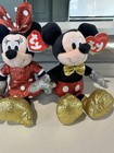 New ListingTy Sparkle Mickey & Minnie Mouse 8" Plush Disney Toy New w/tag Gold,Silver,Red