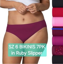SZ 6 Fruit of the Loom SIGNATURE BIKINIS 7PK 100 Cotton in RubySlipper7  Gift