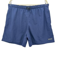 Vintage Columbia Mens Large Shorts Nylon Belted Navy Blue Outdoor Hiking