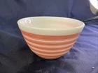 VINTAGE PYREX PINK RAINBOW STRIPES MIXING BOWL - 401 - 1  1/2 PT - MADE IN USA