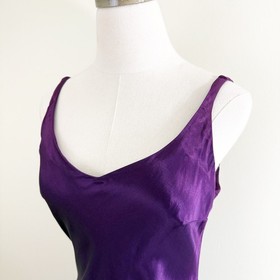 Vintage 90s Zum Zum by Niki Livas Plum Purple Satin Formal Dress S Made in USA