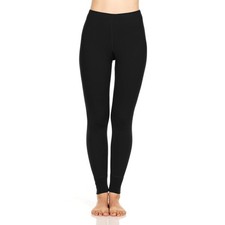 Women's Merino Wool Base Layer Bottoms Thermal Hiking Leggings - Black - XL