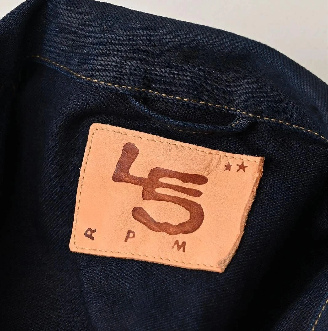 45R 45rpm Dark Indigo Denim Blouson 908 Jacket Light Weight Denim Cotton MINT image 12