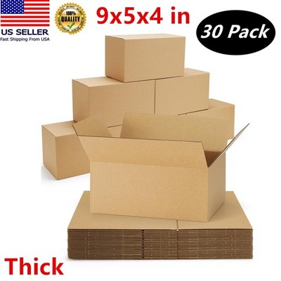 30 Pack Small Shipping Boxes 9x5x4 inch Thick Corrugated Cardboard Boxes