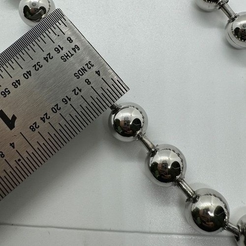 Steel By Design Ball Necklace Milor Italy Round Stainless Steel Classic 90s 18” - Picture 6 of 9