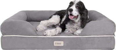 Large Dog Bed, Orthopedic Pet Sofa Memory Foam Mattress, Calming Dog Couch, Wall