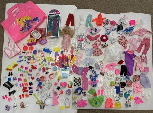 Huge Barbie Doll accessories, home & food CLOTHING Lot Vintage / Modern Mix