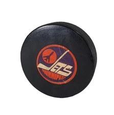 Vintage WINNEPEG JETS, Viceroy Mfg. NHL Approved Game Puck, CANADA, 1981