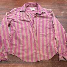 Vintage 80s 90 Calvin Klein Striped Long Sleeve Cotton Button-Up Shirt Pockets