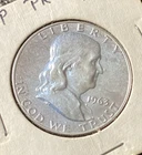 1963-Silver Franklin Half Dollar Brilliant Luster