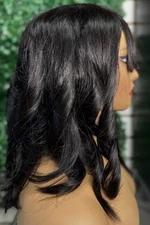 14” Bob Wig with Bangs Straight Human Hair