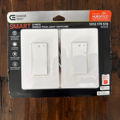 Commercial Electric SMART 2 Pk. Single Pole Light Switches 1013-179-578 Voice Co
