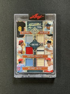 2025 Leaf Decade Dominators 70s Game-Used Relic /6 Jackson Bench Schmidt Perez