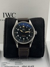 2021 IWC Spitfire Pilot's Watch Black Dial on Leather Strap IW326803 Complete
