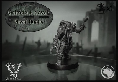 GRIMDARK NAVAL FORCE - NAVAL HUNTER 1x - TAUROS CREATIVE - WARGAMER RESIN