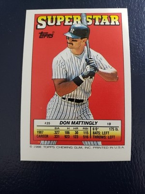 Don Mattingly Darryl Strawberry Mini 1988 Topps Super Star Extended Border