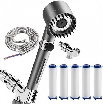 New 5 Filters High Pressure Shower Head With 3 Spray Modes Handheld Shower Head