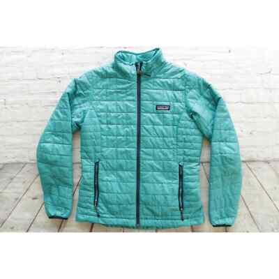 Womens PATAGONIA Epic Blue Nano Puff Full Zip Sweater Jacket Small $199 