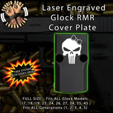 Punisher Girl - Laser Engraved RMR Cover Plate for Glock 19 17 23