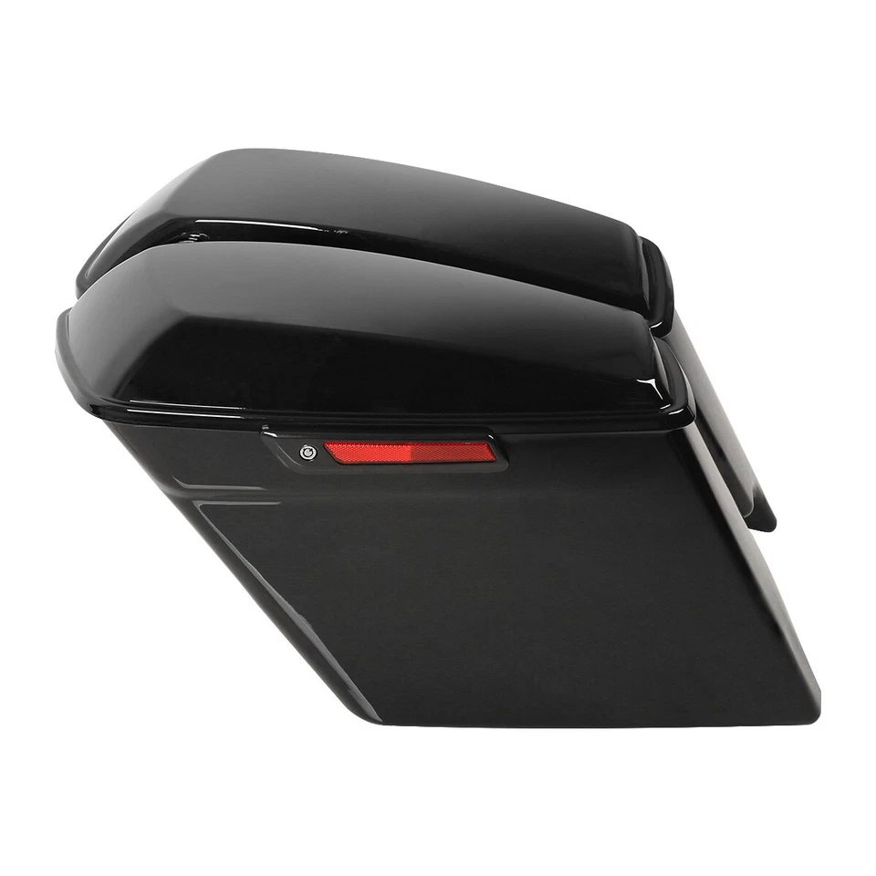 Bolsas de sillín estiradas de 5"" y soporte apto para Harley Softail Fatboy 84-17 16 negro Foto 4 de 4