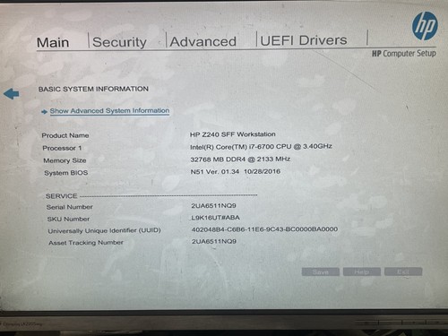 HP Z240 SFF Workstation Intel core i7-6700 @3.40GHz 32GB Ram Computer No hdd - Afbeelding 2 van 2
