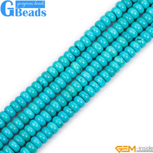 Cuentas espaciadoras Heishi Howlite turquesa azul hebra 15" envío gratuito - Imagen 6 de 46