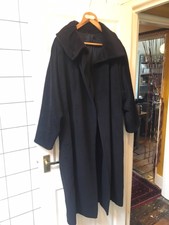 Max Mara Long Black Wool Coat 12/l-oversized Iconic