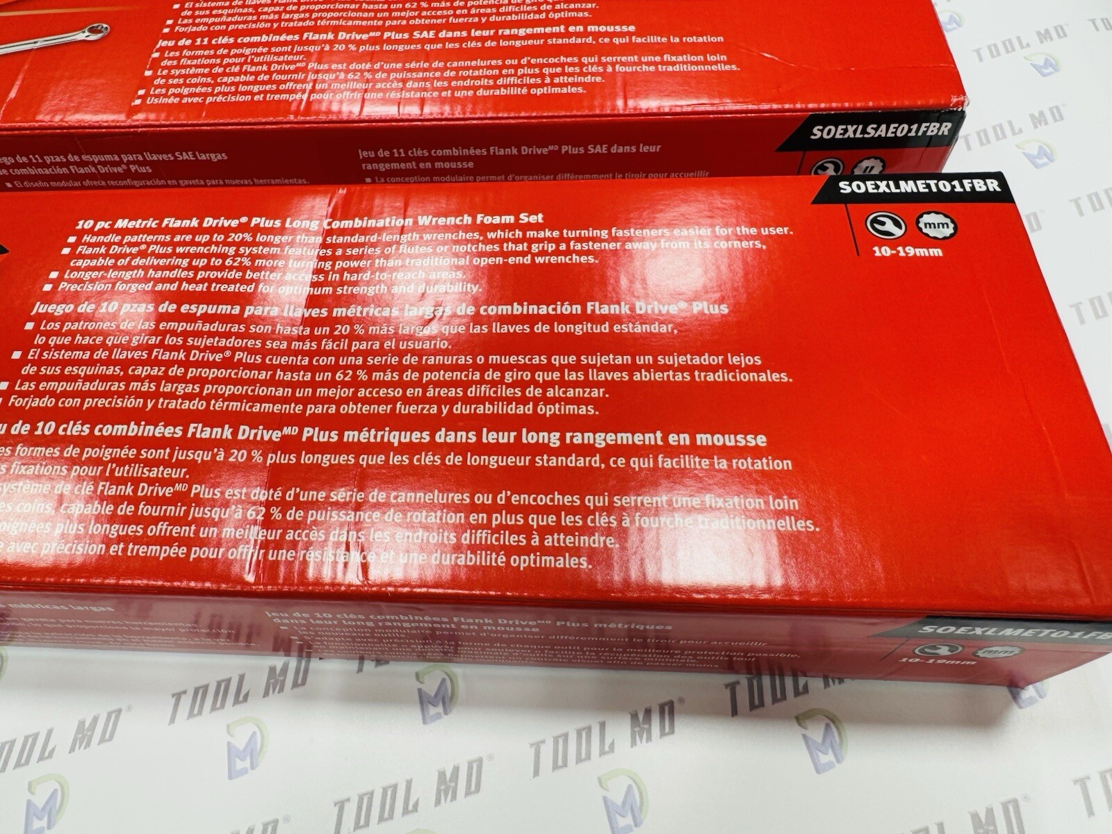 Snap-on Tools USA NEW 21-Piece Metric & SAE LONG Combination Wrench Foam Set