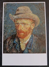 postcard art van gogh self portrait with felt hat painting unposted